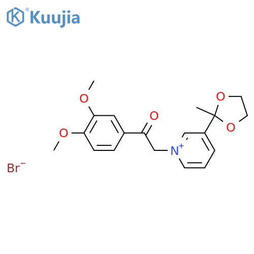 Pyridinium,1-[2-(3,4-dimethoxyphenyl)-2-oxoethyl]-3-(2-methyl-1,3-dioxolan-2-yl)-,bromide structure