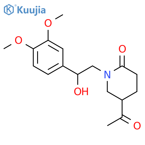 2-Piperidinone, 5-acetyl-1-[2-(3,4-dimethoxyphenyl)-2-hydroxyethyl]- structure