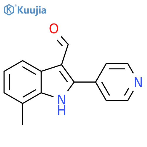 1H-Indole-3-carboxaldehyde,7-methyl-2-(4-pyridinyl)-(9CI) structure