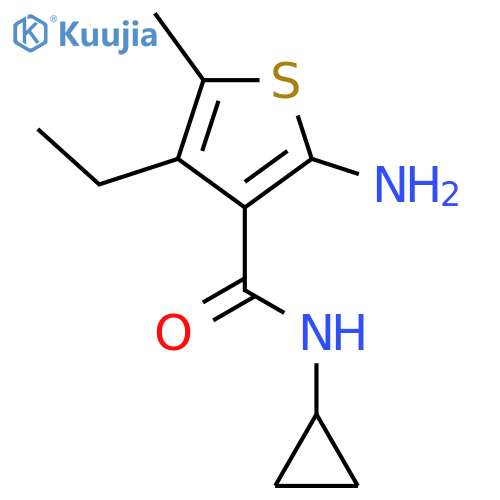 2-Amino-N-cyclopropyl-4-ethyl-5-methylthiophene-3-carboxamide structure