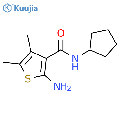 2-Amino-N-cyclopentyl-4,5-dimethylthiophene-3-carboxamide structure