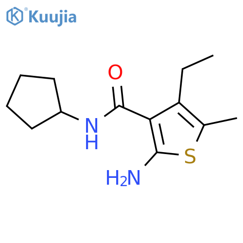 2-Amino-N-cyclopentyl-4-ethyl-5-methylthiophene-3-carboxamide structure
