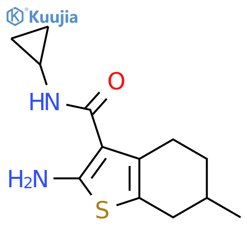 2-Amino-N-cyclopropyl-6-methyl-4,5,6,7-tetrahydro-1-benzothiophene-3-carboxamide structure