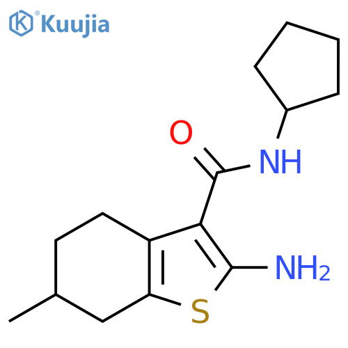 2-Amino-N-cyclopentyl-6-methyl-4,5,6,7-tetrahydro-1-benzothiophene-3-carboxamide structure