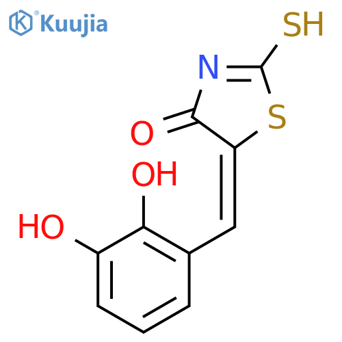 (5E)-5-(2,3-Dihydroxybenzylidene)-2-mercapto-1,3-thiazol-4(5H)-one structure