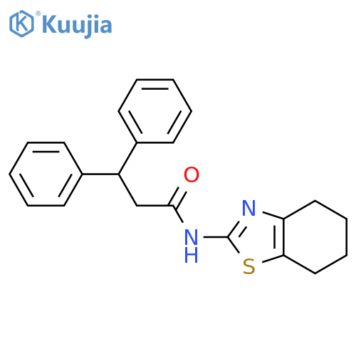 3,3-diphenyl-N-(4,5,6,7-tetrahydro-1,3-benzothiazol-2-yl)propanamide structure