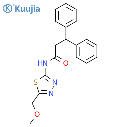N-[5-(methoxymethyl)-1,3,4-thiadiazol-2-yl]-3,3-diphenylpropanamide structure