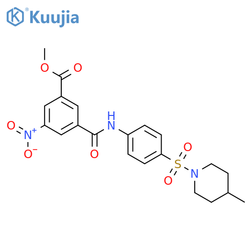 <br>N-[4-(4-Methyl-piperidine-1-sulfonyl)-phenyl]-5-nitro-isophthalamic acid me thyl ester structure