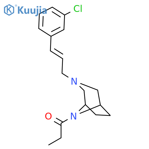 3-[(2E)-3-(3-chlorophenyl)prop-2-en-1-yl]-8-propanoyl-3,8-diazabicyclo[3.2.1]octane structure