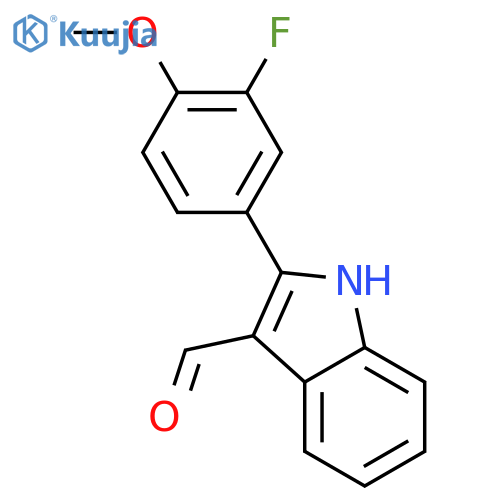 2-(3-fluoro-4-methoxyphenyl)-1H-indole-3-carbaldehyde structure
