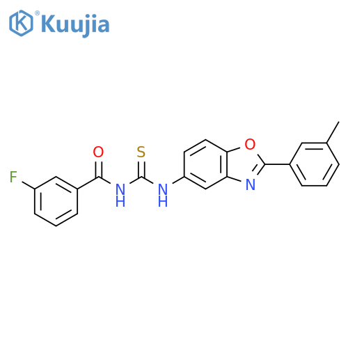 Benzamide, 3-fluoro-N-[[[2-(3-methylphenyl)-5-benzoxazolyl]amino]thioxomethyl]- (9CI) structure