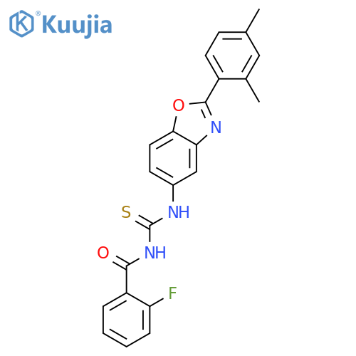 Benzamide, N-[[[2-(2,4-dimethylphenyl)-5-benzoxazolyl]amino]thioxomethyl]-2-fluoro- (9CI) structure