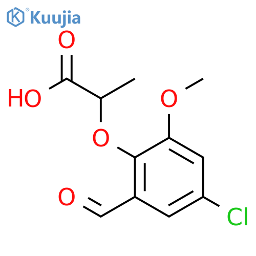2-(4-Chloro-2-formyl-6-methoxyphenoxy)propanoic acid structure