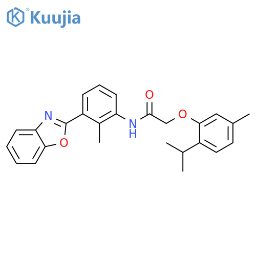 Acetamide, N-[3-(2-benzoxazolyl)-2-methylphenyl]-2-[5-methyl-2-(1-methylethyl)phenoxy]- (9CI) structure