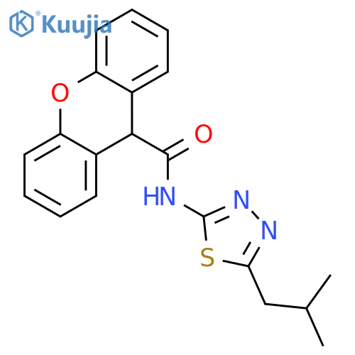 N-(5-isobutyl-1,3,4-thiadiazol-2-yl)-9H-xanthene-9-carboxamide structure