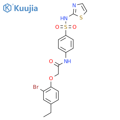 2-(2-bromo-4-ethylphenoxy)-N-{4-(1,3-thiazol-2-yl)sulfamoylphenyl}acetamide structure