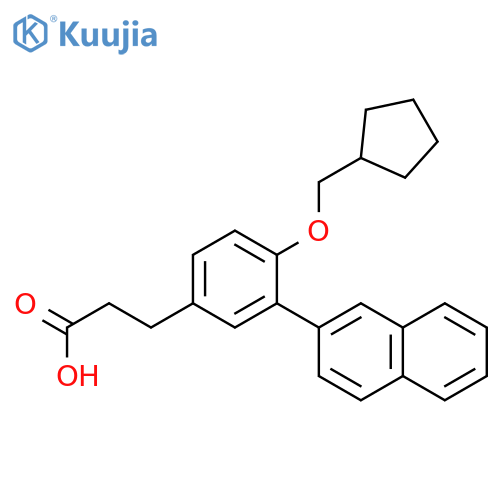 Benzenepropanoic acid, 4-(cyclopentylmethoxy)-3-(2-naphthalenyl)- structure
