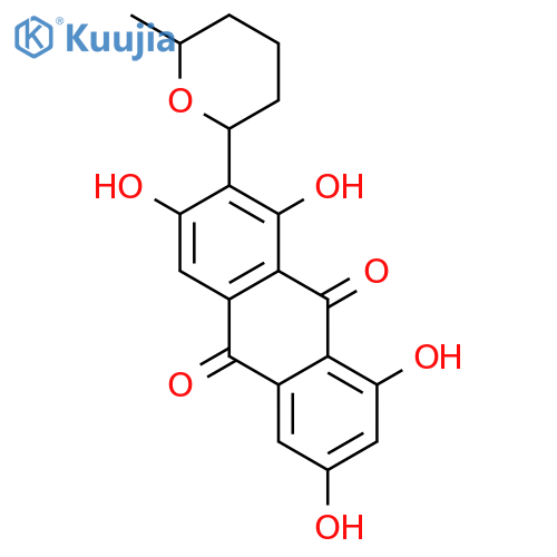 1,3,6,8-tetrahydroxy-2-(6-methyl-tetrahydro-pyran-2-yl)-anthraquinone structure