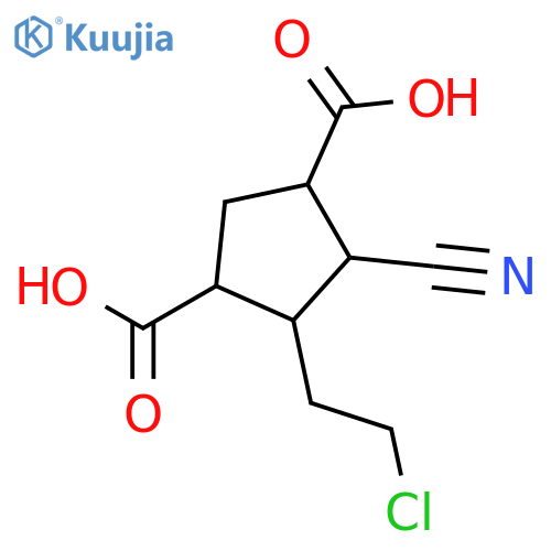 1,3-Cyclopentanedicarboxylic acid, 4-(2-chloroethyl)-5-cyano- structure
