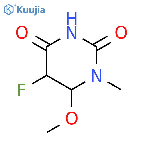 2,4(1H,3H)-Pyrimidinedione, 5-fluorodihydro-6-methoxy-1-methyl-, cis- structure