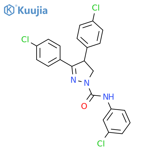 1H-Pyrazole-1-carboxamide,N-(3-chlorophenyl)-3,4-bis(4-chlorophenyl)-4,5-dihydro- structure