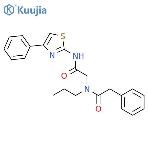 2-[(2-phenylacetyl)-propyl-amino]-N-(4-phenyl-1,3-thiazol-2-yl)acetamide structure