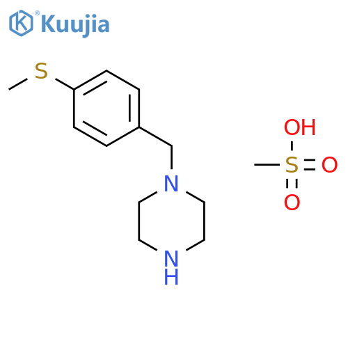 1-[4-(methylsulfanyl)benzyl]piperazine methanesulfonate structure