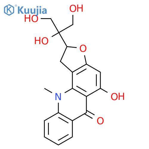 2-(1,2-dihydroxy-1-hydroxymethyl-ethyl)-5-hydroxy-11-methyl-1,11-dihydro-2H-furo[2,3-c]acridin-6-one structure
