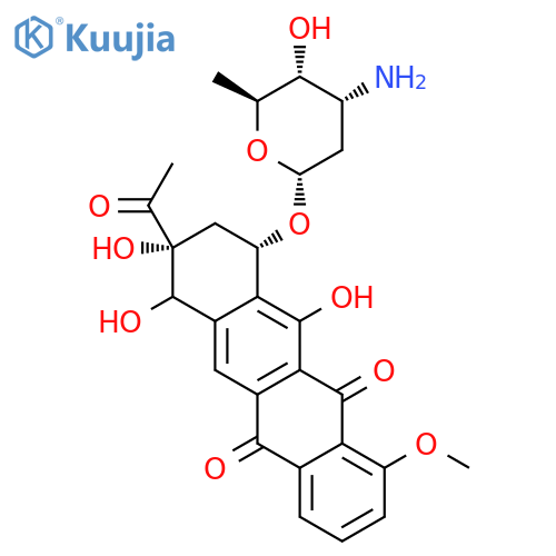 (1S,3R)-3-acetyl-3,4,12-trihydroxy-10-methoxy-6,11-dioxo-1,2,3,4,6,11-hexahydrotetracen-1-yl 3-amino-2,3,6-trideoxy-alpha-L-ribo-hexopyranoside structure