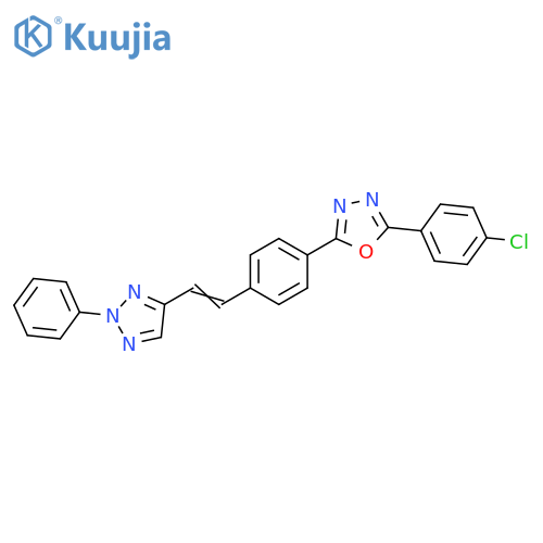 1,3,4-Oxadiazole,2-(4-chlorophenyl)-5-[4-[2-(2-phenyl-2H-1,2,3-triazol-4-yl)ethenyl]phenyl]- structure
