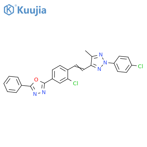 1,3,4-Oxadiazole, 2-[3-chloro-4-[2-[2-(4-chlorophenyl)-5-methyl-2H-1,2,3-triazol-4-yl]ethenyl]phenyl]-5-phenyl- structure