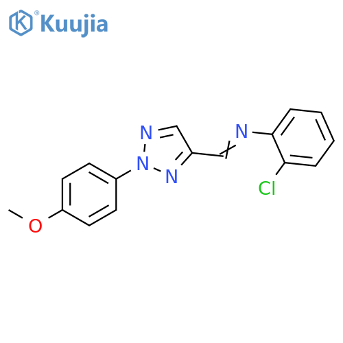 Benzenamine,2-chloro-N-[[2-(4-methoxyphenyl)-2H-1,2,3-triazol-4-yl]methylene]- structure