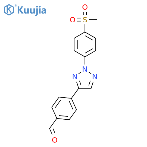 Benzaldehyde, 4-[2-[4-(methylsulfonyl)phenyl]-2H-1,2,3-triazol-4-yl]- structure