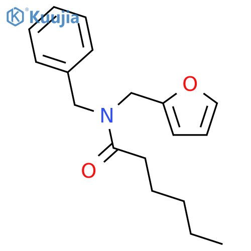 N-benzyl-N-(furan-2-ylmethyl)hexanamide structure