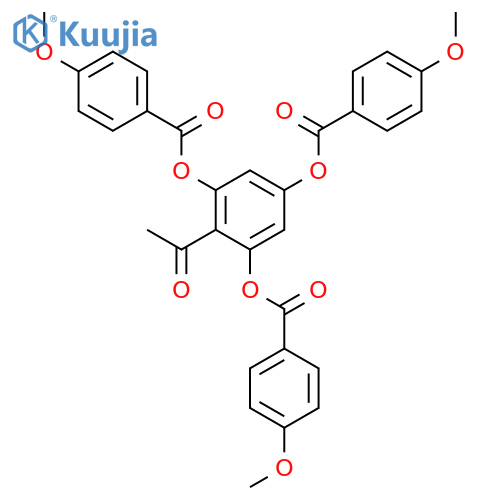2',4',6'-tri(p-methoxybenzoyloxy)acetophenone structure