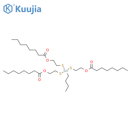 Octanoic acid,1,1',1''-[(butylstannylidyne)tris(thio-2,1-ethanediyl)] ester structure