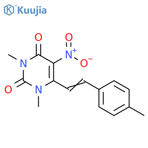 2,4(1H,3H)-Pyrimidinedione,1,3-dimethyl-6-[2-(4-methylphenyl)ethenyl]-5-nitro- structure