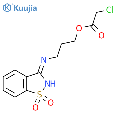 3-(1,1-Dioxido-1,2-benzisothiazol-3-yl)amino-propyl chloroacetate structure