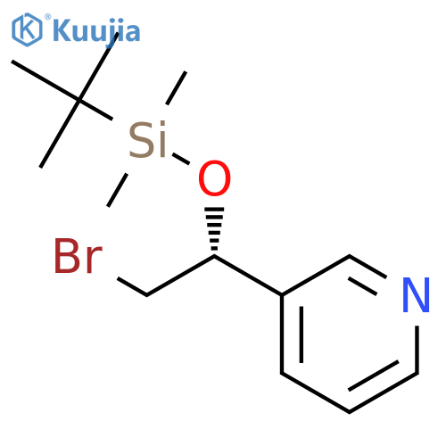 [(1R)-2-bromo-1-pyridin-3-ylethoxy]-tert-butyl-dimethylsilane structure