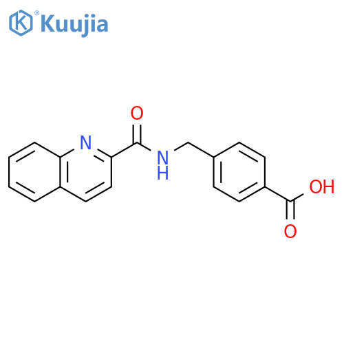 BENZOIC ACID, 4-[[(2-QUINOLINYLCARBONYL)AMINO]METHYL]- structure