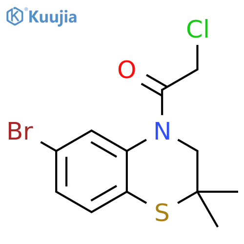 2H-1,4-Benzothiazine,6-bromo-4-(chloroacetyl)-3,4-dihydro-2,2-dimethyl- structure
