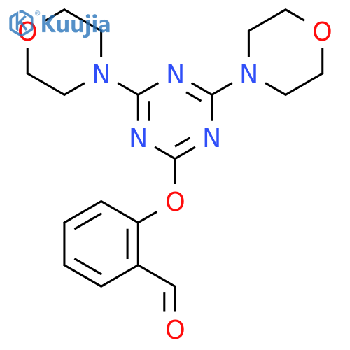 2-{[4,6-Di(morpholin-4-yl)-1,3,5-triazin-2-yl]oxy}benzaldehyde structure