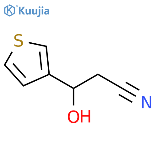 3-hydroxy-3-(thiophen-3-yl)propanenitrile structure