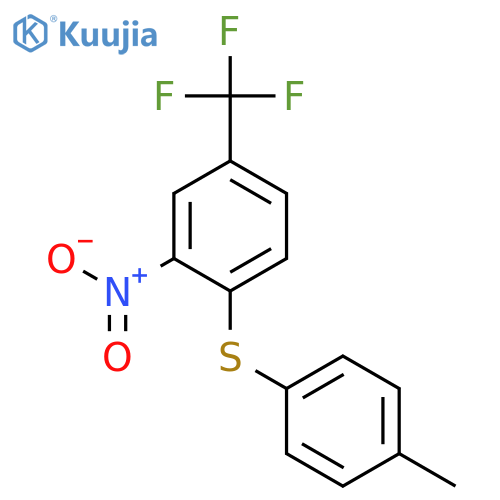 BENZENE, 1-[(4-METHYLPHENYL)THIO]-2-NITRO-4-(TRIFLUOROMETHYL)- structure