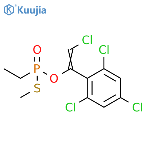 Phosphonothioic acid, ethyl-,O-[2-chloro-1-(2,4,6-trichlorophenyl)ethenyl] S-methyl ester structure