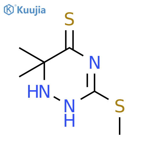 (6,6-dimethyl-3-(methylsulfanyl)-1,6-dihydro-1,2,4-triazine-5(2H)-thione ) structure