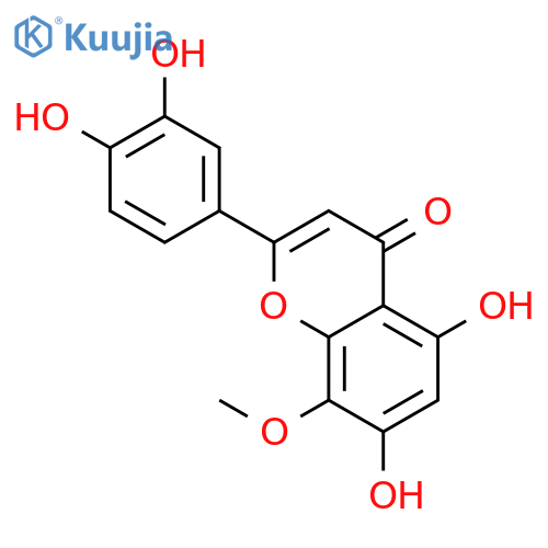 2-(3,4-dihydroxy-phenyl)-5,7-dihydroxy-8-methoxy-chromen-4-one structure
