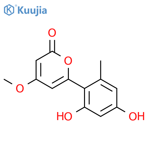 2H-Pyran-2-one, 6-(2,4-dihydroxy-6-methylphenyl)-4-methoxy- structure