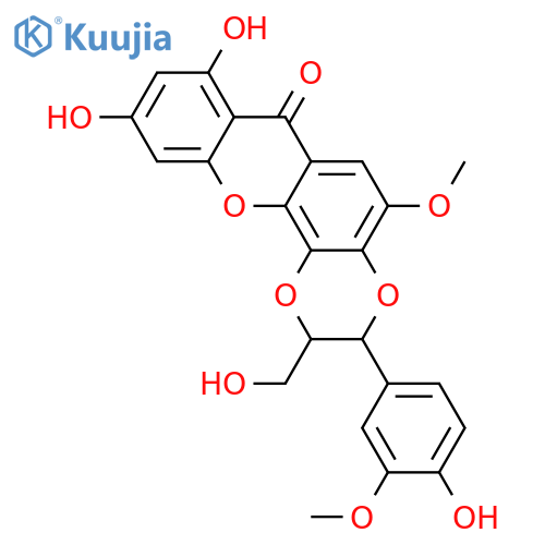 3-(3,4-Dihydroxyphenyl)-2,3-dihydro-2-(hydroxymethyl)-7H-dioxino[2,3-c]xanthen-7-one; (7'R*,8'R*)-form, 2-Methoxy, 6,8-dihydroxy, 3'-Me ether structure