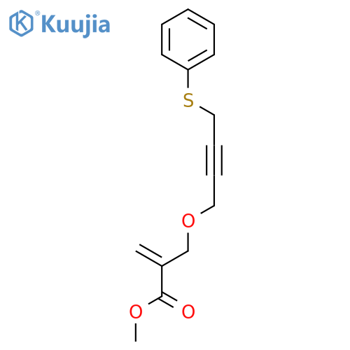 2-PROPENOIC ACID, 2-[[[4-(PHENYLTHIO)-2-BUTYNYL]OXY]METHYL]-, METHYL ESTER structure